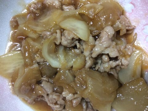 こかぶと豚肉の胡麻油炒め